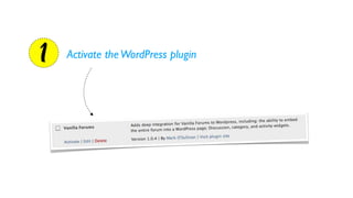 1   Activate the WordPress plugin
 