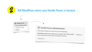 2   Tell WordPress where your Vanilla Forum is located
 