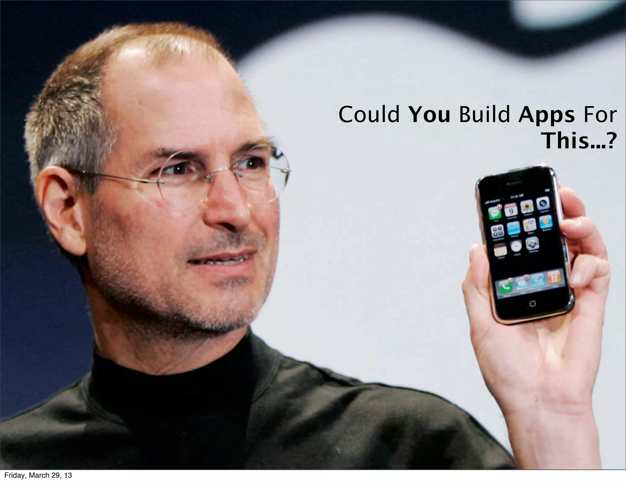 2
Could You Build Apps For
This...?
Friday, March 29, 13
 