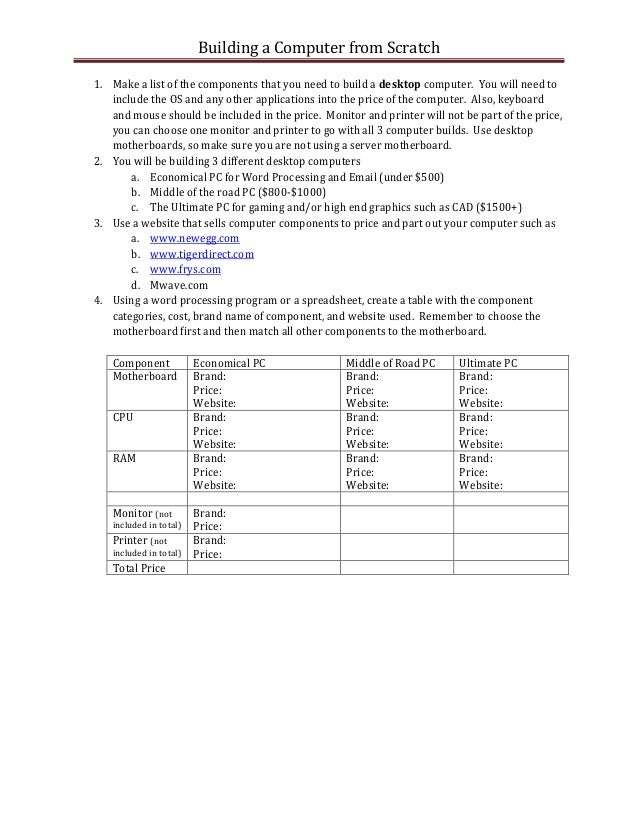 Building a computer from scratch