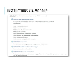 INSTRUCTIONS VIA MOODLE:  