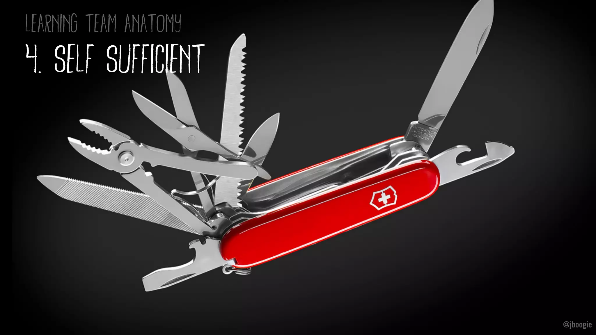 @jboogie@jboogie
learning team anatomy
4. self sufficient
 