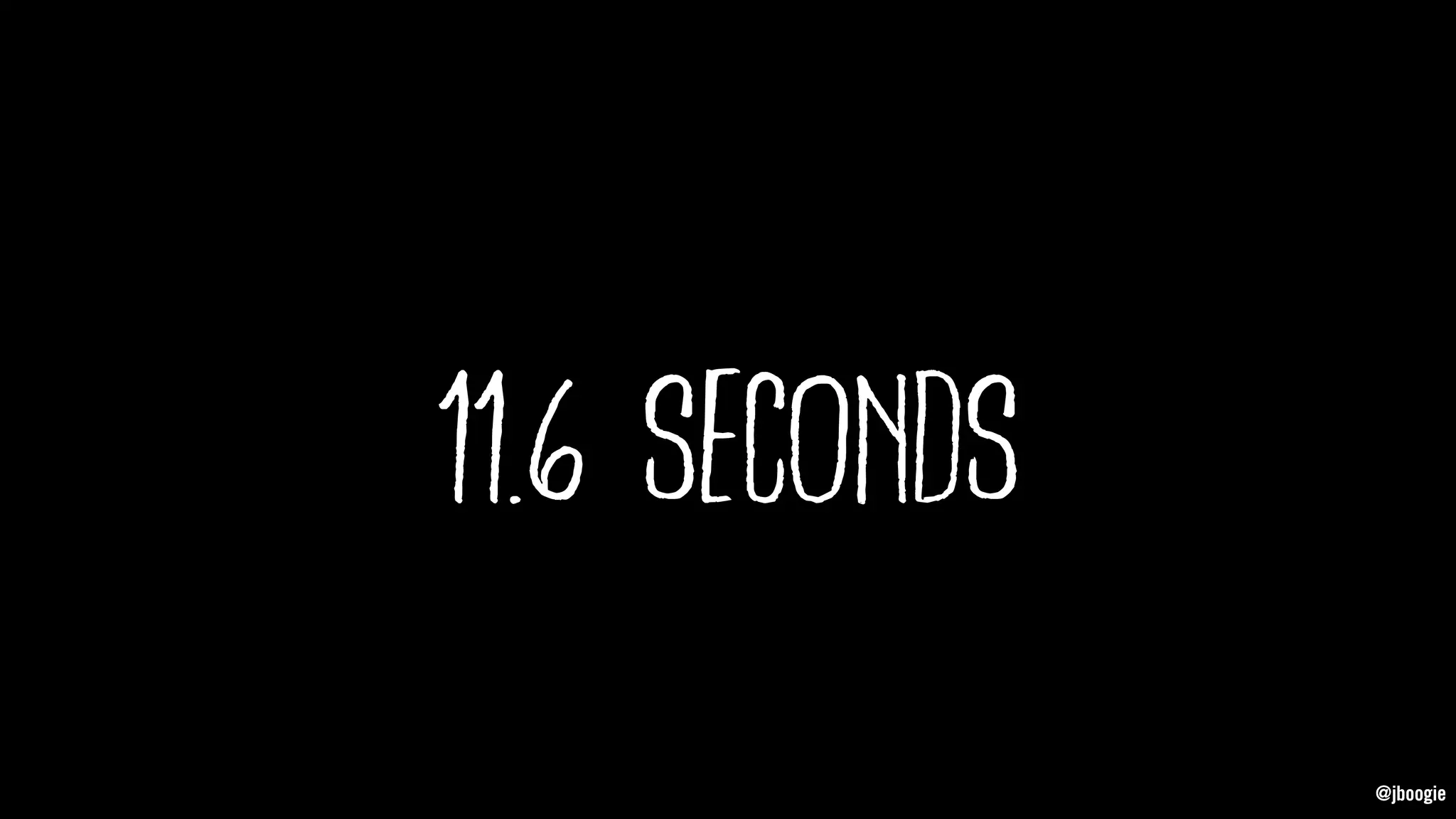 @jboogie
11.6 seconds
@jboogie
 