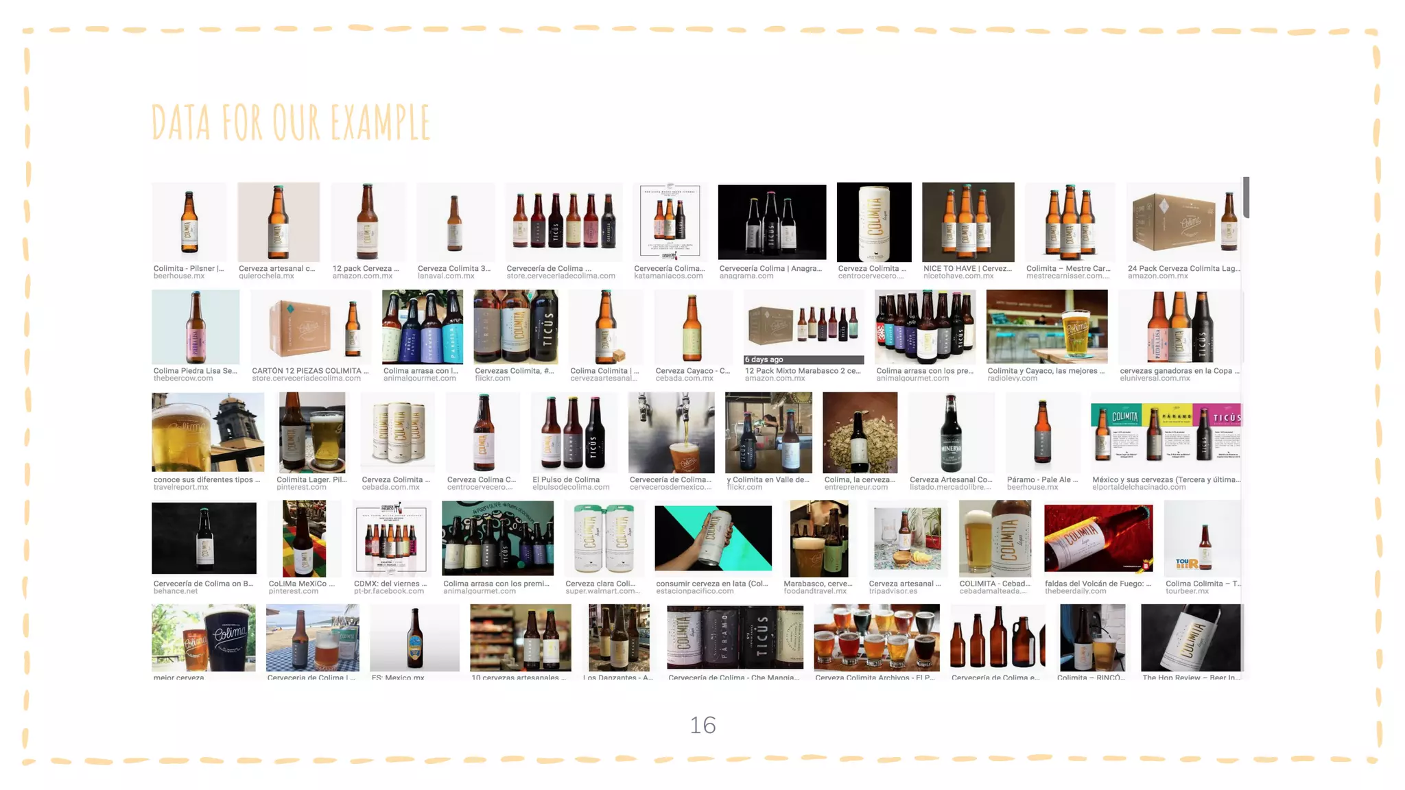 DATA FOR OUR EXAMPLE
16
 