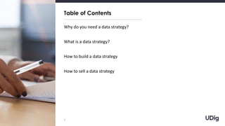 Why do you need a data strategy?
What is a data strategy?
How to build a data strategy
How to sell a data strategy
Table of Contents
3
 