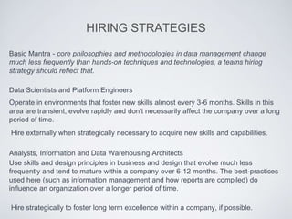 HIRING STRATEGIES
Basic Mantra - core philosophies and methodologies in data management change
much less frequently than h...