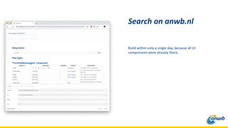Build within only a single day, because all UI
components were already there.
Search on anwb.nl
 
