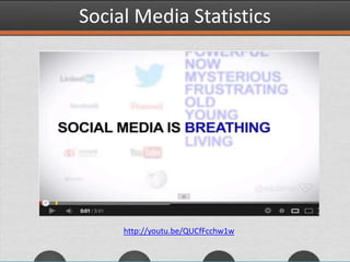 Social Media Statistics
http://youtu.be/QUCfFcchw1w
 