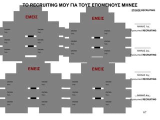 67
TO RECRUITINGTO RECRUITING ΜΟΥ ΓΙΑ ΤΟΥΣ ΕΠΟΜΕΝΟΥΣ ΜΗΝΕΣΜΟΥ ΓΙΑ ΤΟΥΣ ΕΠΟΜΕΝΟΥΣ ΜΗΝΕΣ
ΕΜΕΙΣ ΕΜΕΙΣ
ΕΜΕΙΣ ΕΜΕΙΣ
ΟΝΟΜΑ:
ΤΗΛ.:
ΟΝΟΜΑ:
ΤΗΛ.:
ΟΝΟΜΑ:
ΤΗΛ.:
ΟΝΟΜΑ:
ΤΗΛ.:
ΟΝΟΜΑ:
ΤΗΛ.:
ΟΝΟΜΑ:
ΤΗΛ.:
ΟΝΟΜΑ:
ΤΗΛ.:
ΟΝΟΜΑ:
ΤΗΛ.:
ΟΝΟΜΑ:
ΤΗΛ.:
ΟΝΟΜΑ:
ΤΗΛ.:
ΟΝΟΜΑ:
ΤΗΛ.:
ΟΝΟΜΑ:
ΤΗΛ.:
ΟΝΟΜΑ:
ΤΗΛ.:
ΟΝΟΜΑ:
ΤΗΛ.:
ΟΝΟΜΑ:
ΤΗΛ.:
ΟΝΟΜΑ:
ΤΗΛ.:
ΟΝΟΜΑ:
ΤΗΛ.:
ΟΝΟΜΑ:
ΤΗΛ.:
ΟΝΟΜΑ:
ΤΗΛ.:
ΟΝΟΜΑ:
ΤΗΛ.:
ΟΝΟΜΑ:
ΤΗΛ.:
ΟΝΟΜΑ:
ΤΗΛ.:
ΟΝΟΜΑ:
ΤΗΛ.:
ΟΝΟΜΑ:
ΤΗΛ.:
ΣΤΟΧΟΣΣΤΟΧΟΣ RECRUITINGRECRUITING
ΜΗΝΑΣ 1ος
Προσωπικό RECRUITINGRECRUITING
ΜΗΝΑΣ 2ος
Προσωπικό RECRUITINGRECRUITING
ΜΗΝΑΣ 3ος
Προσωπικό RECRUITINGRECRUITING
ΜΗΝΑΣ 4ος
Προσωπικό RECRUITINGRECRUITING
 