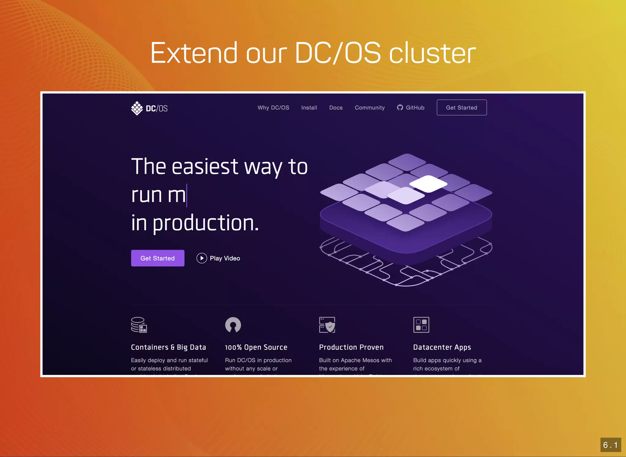 5 . 13
6 . 1
Extend our DC/OS cluster
 