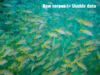 Raw corpus != Usable data
 