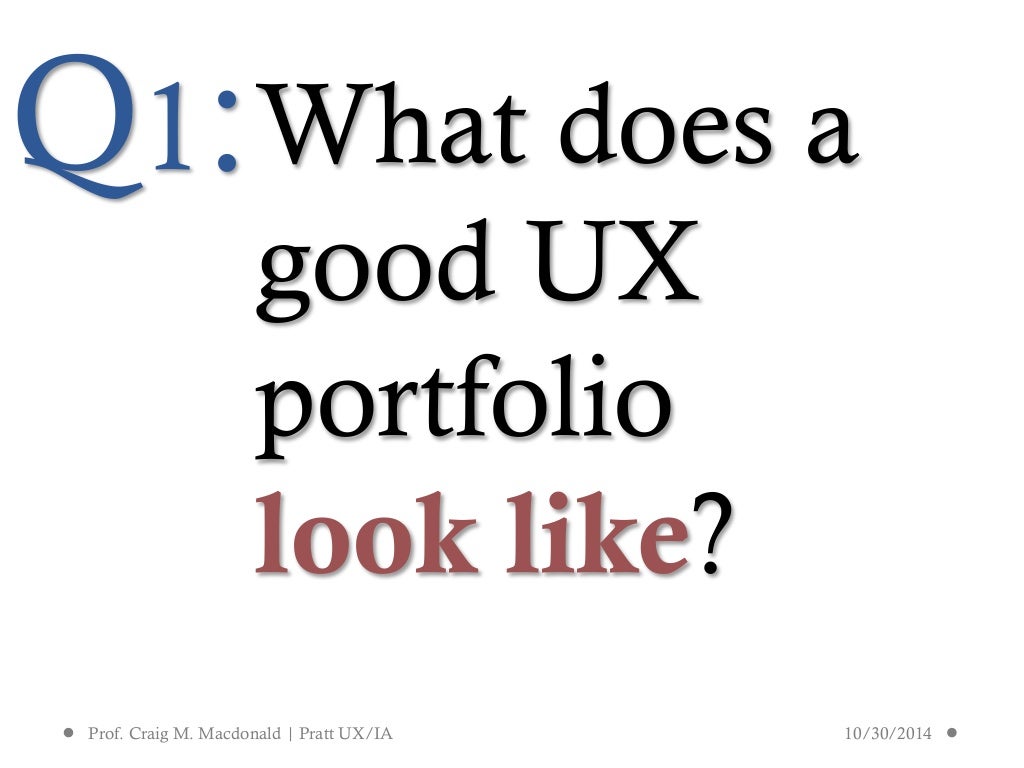 Building a (good) UX Portfolio