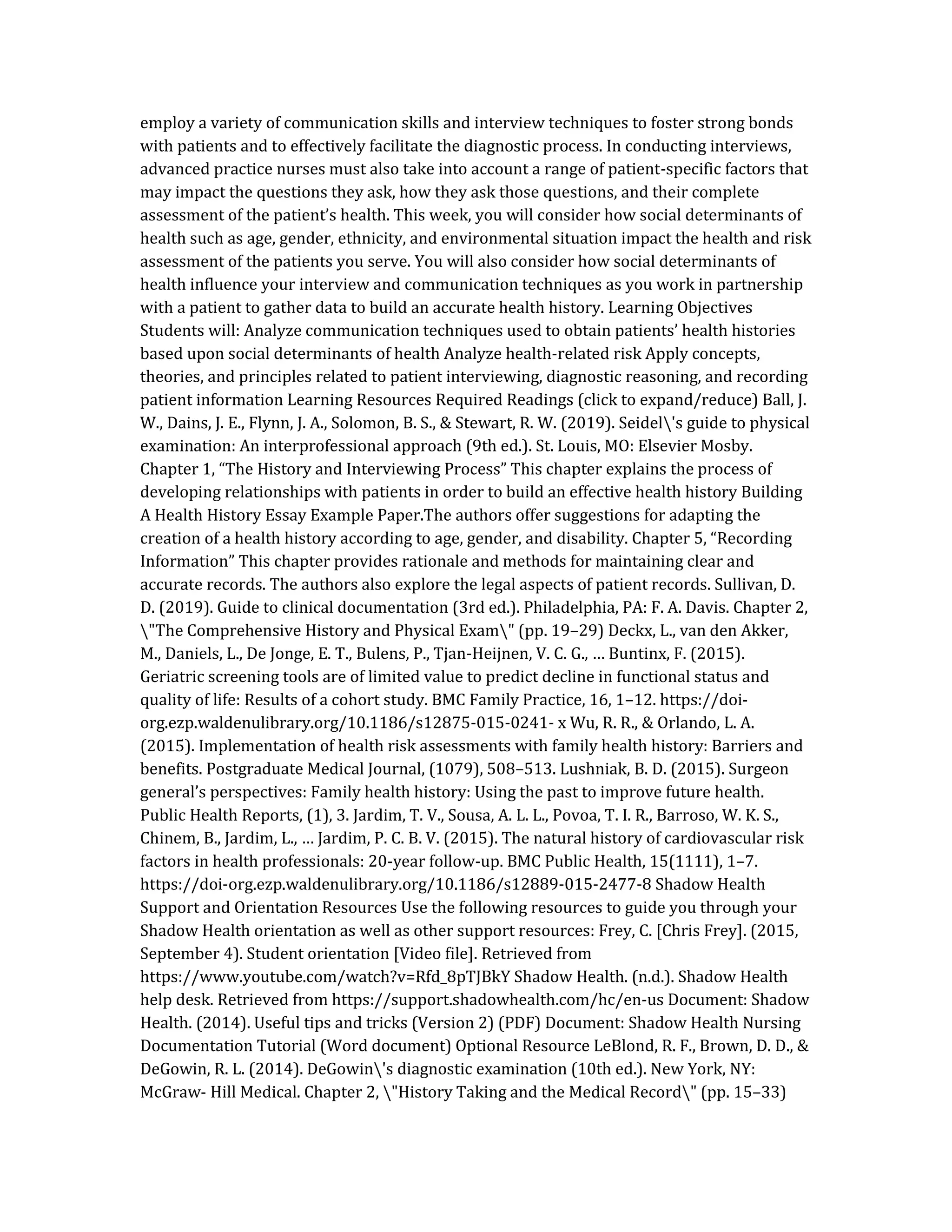 Building A Health History Essay Example Paper.docx