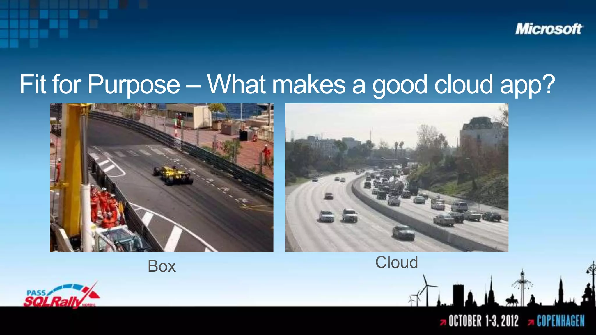 Fit for Purpose – What makes a good cloud app?
 