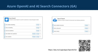 Azure OpenAI and AI Search Connectors (GA)
https://aka.ms/LogicApps/OpenAI/GA
 