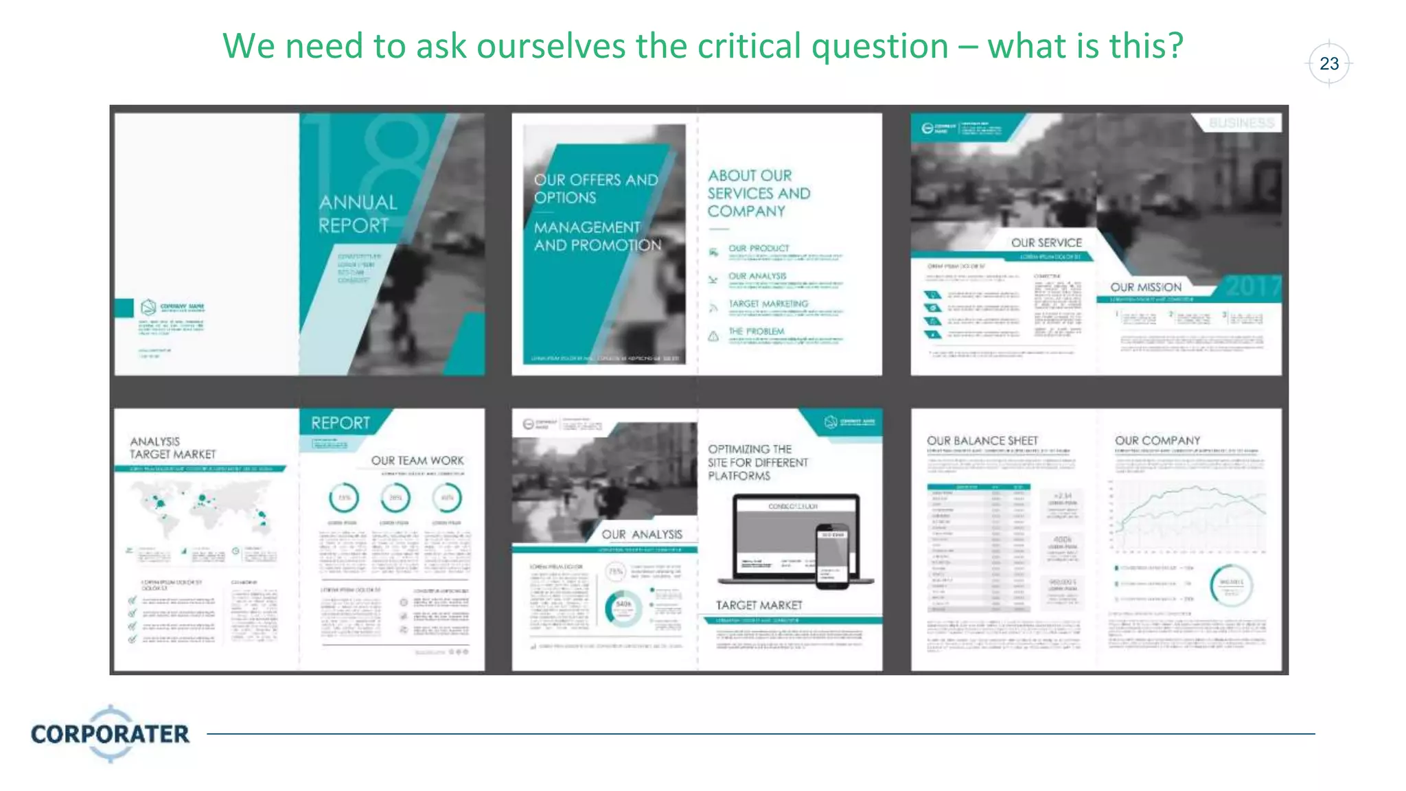 23
We need to ask ourselves the critical question – what is this?
 