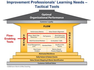 Improvement Professionals’ Learning Needs –
Tactical Tools

FlowEnabling
Tools

 