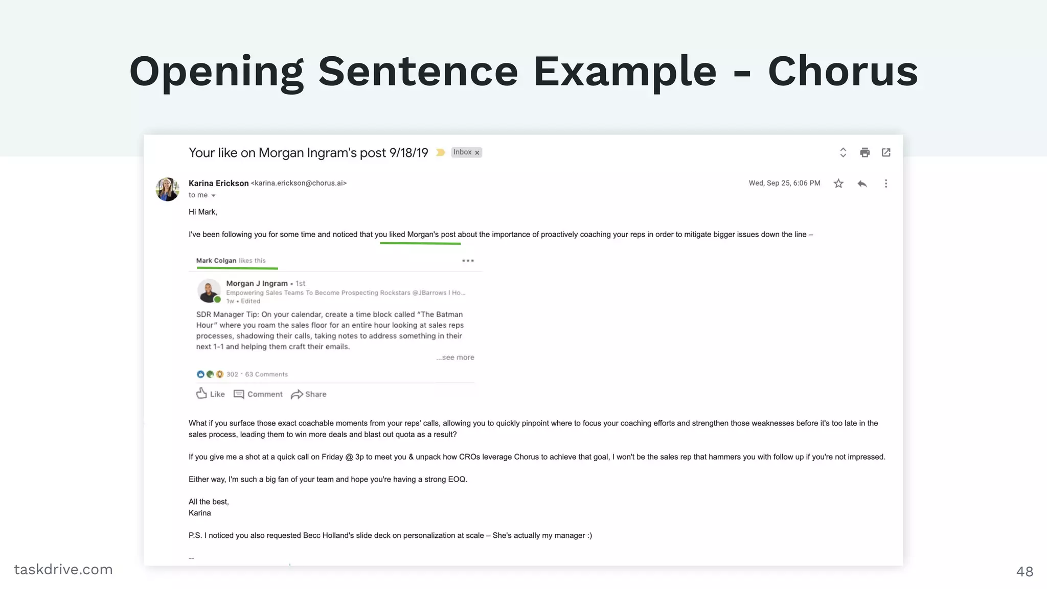 48
Opening Sentence Example - Chorus
taskdrive.com
 