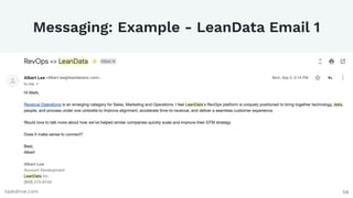 58taskdrive.com
Messaging: Example - LeanData Email 1
 
