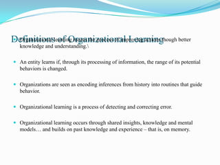 Building a learning organization | PPTX