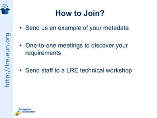 LRE global alliances	There is a shared vision with other global players - OER Commons..GLOBE..