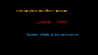 between clients on different servers


              but SYNC      ??????


        between clients on the same server
 