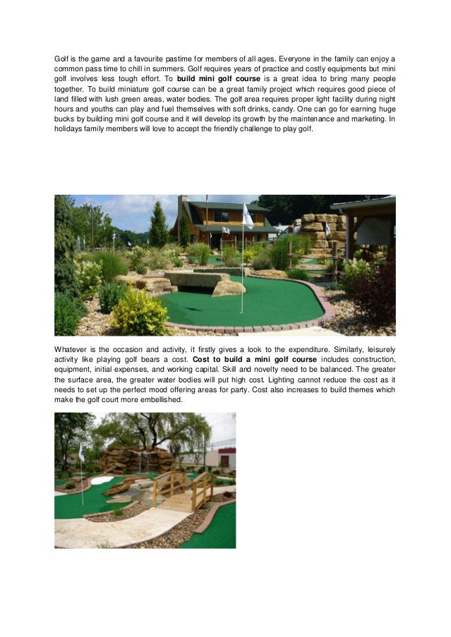 build mini golf course