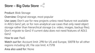 non-analytical use cases that only need object
storage rather than hierarchical storage
 
