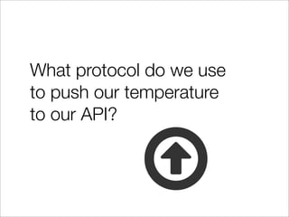 What protocol do we use
to push our temperature
to our API?
 