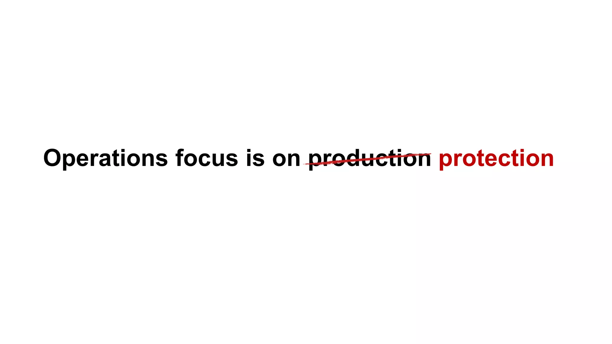Operations focus is on production protectionprotection 
