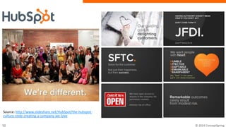 Source: http://www.slideshare.net/HubSpot/the-hubspot-
culture-code-creating-a-company-we-love
 