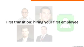 First transition: hiring your first
employee
 