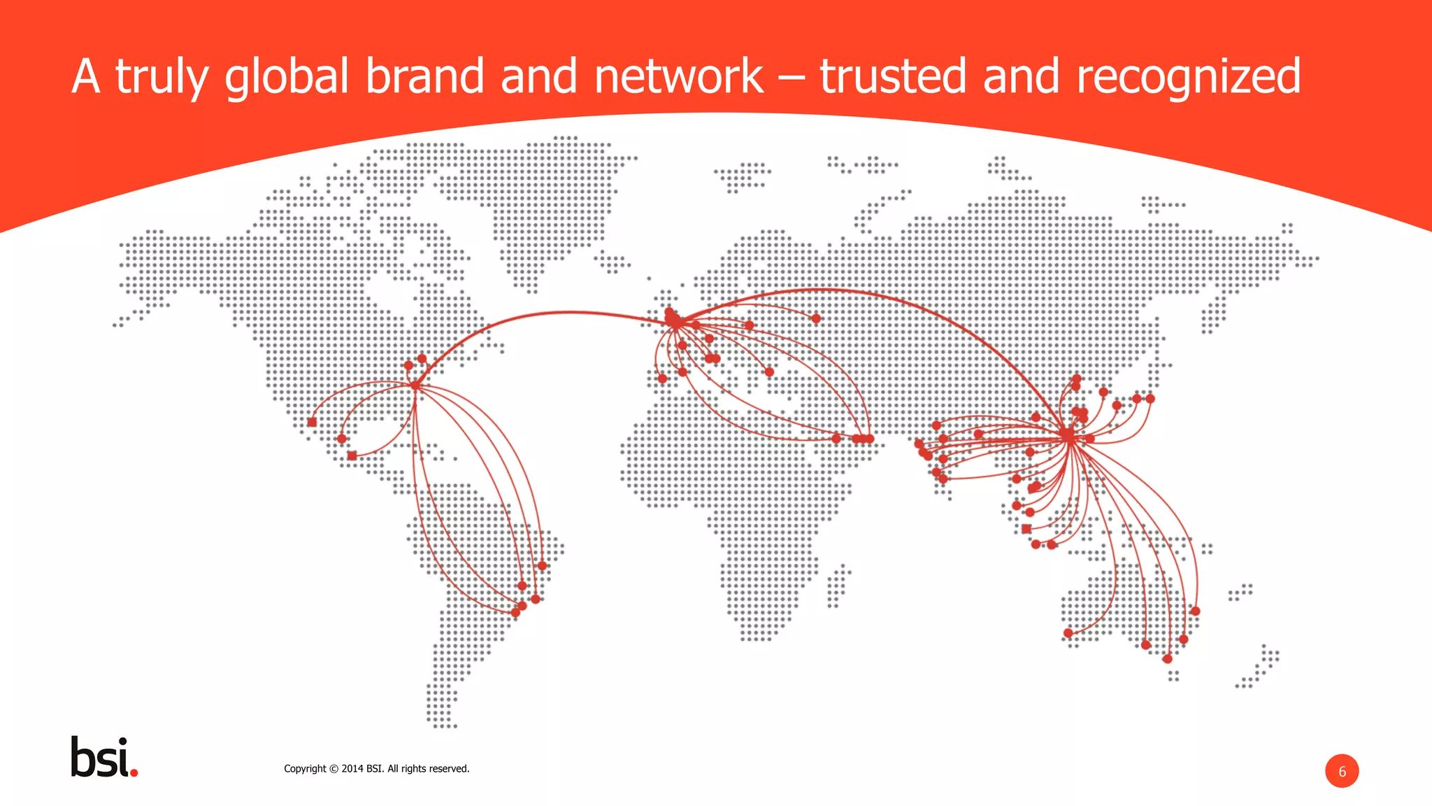 6Copyright © 2014 BSI. All rights reserved.
A truly global brand and network – trusted and recognized
 