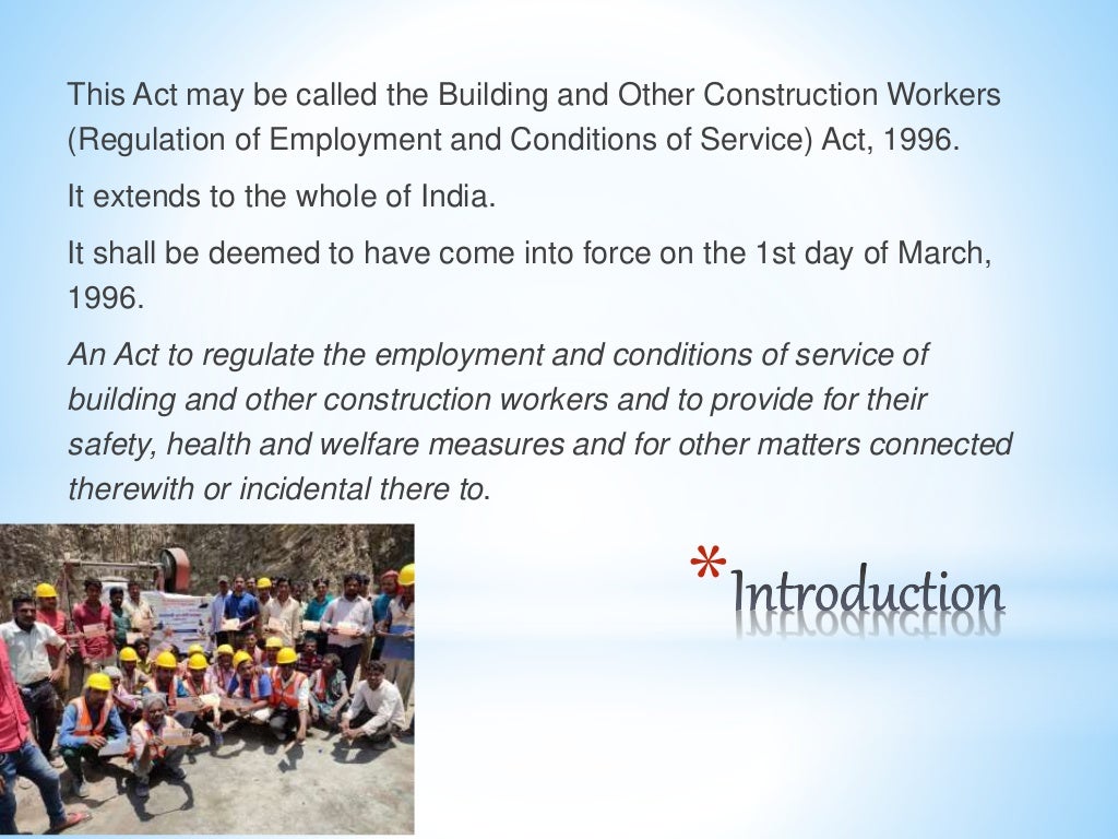 Building and other construction workers act 1996