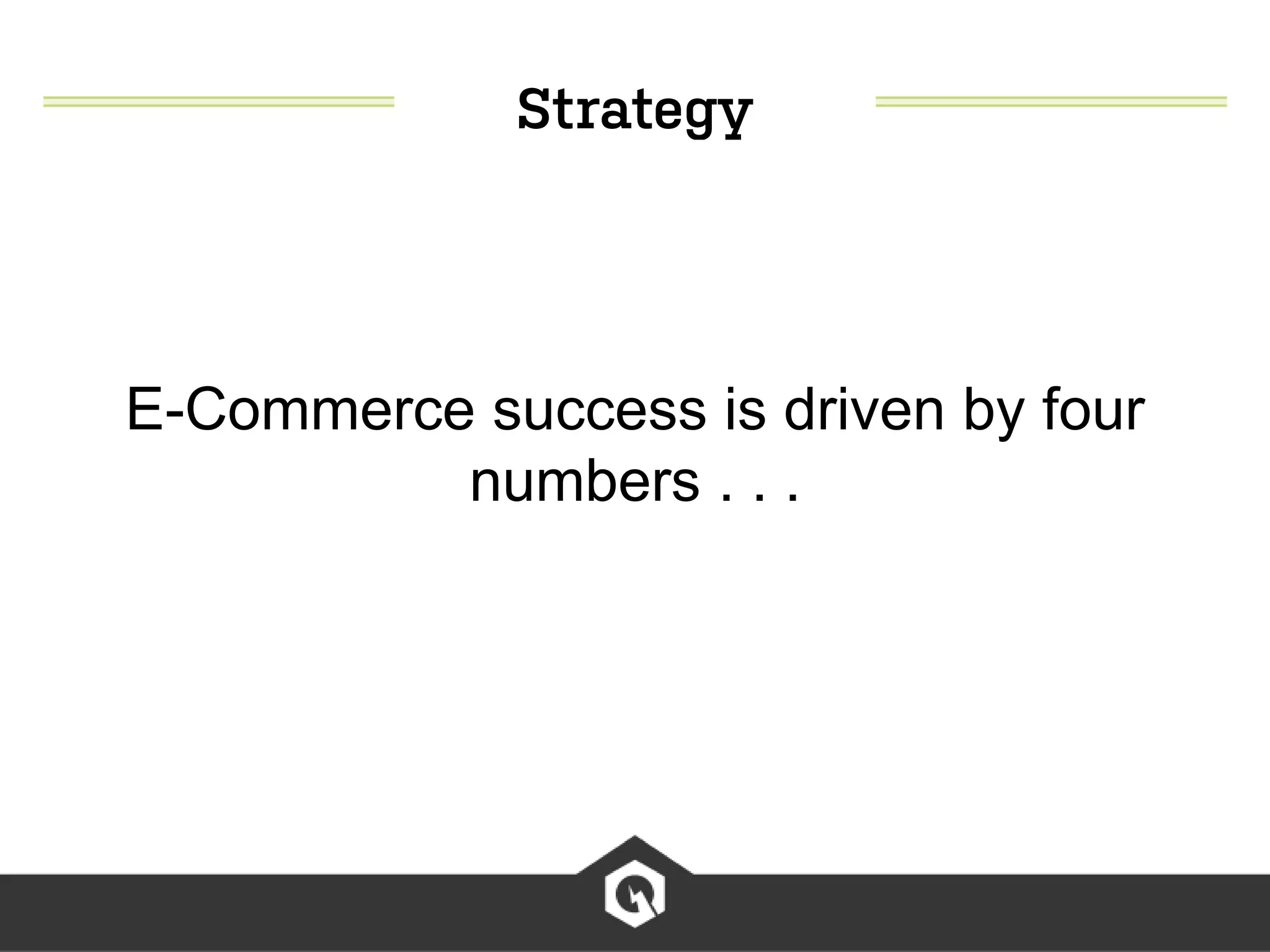 E-Commerce success is driven by four
numbers . . .
 