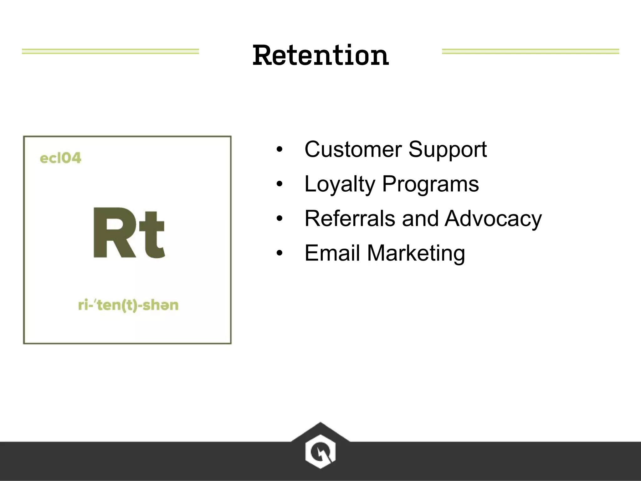 • Customer Support
• Loyalty Programs
• Referrals and Advocacy
• Email Marketing
 