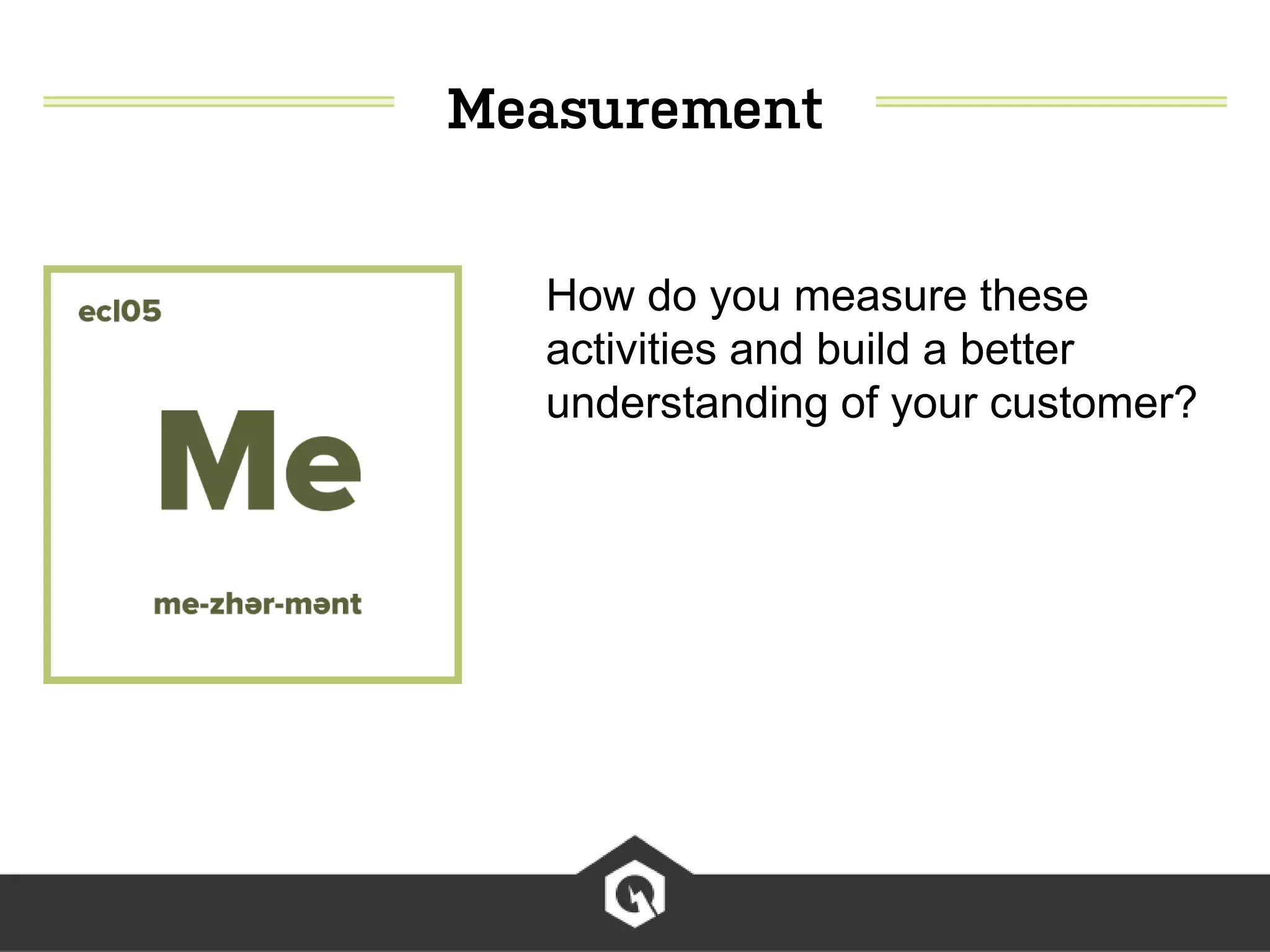 How do you measure these
activities and build a better
understanding of your customer?
 