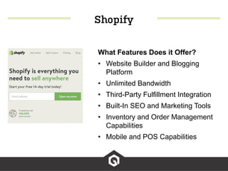 Shopify Presentation.pdf Building an E-Commerce Business with Shopify | PDF