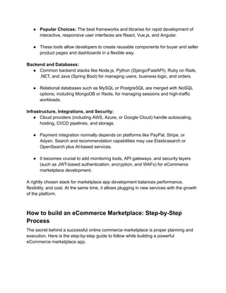 Building an eCommerce Marketplace in 2026: Trends, Costs & Technology ...