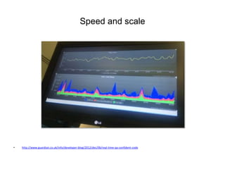 Speed and scale




•   http://www.guardian.co.uk/info/developer-blog/2012/dec/06/real-time-qa-confident-code
 