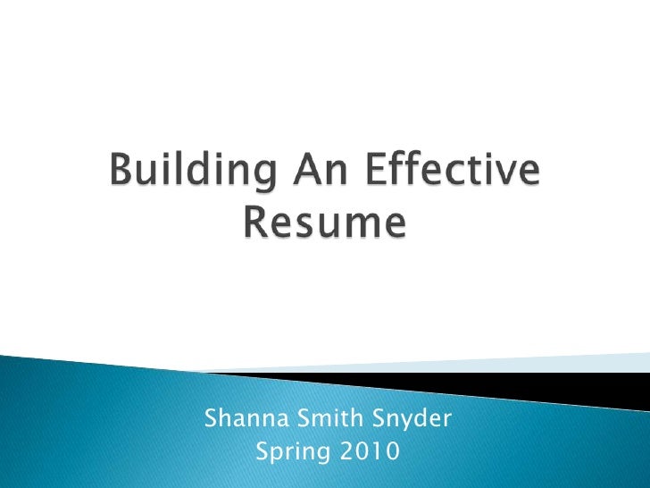 building an effective resumes