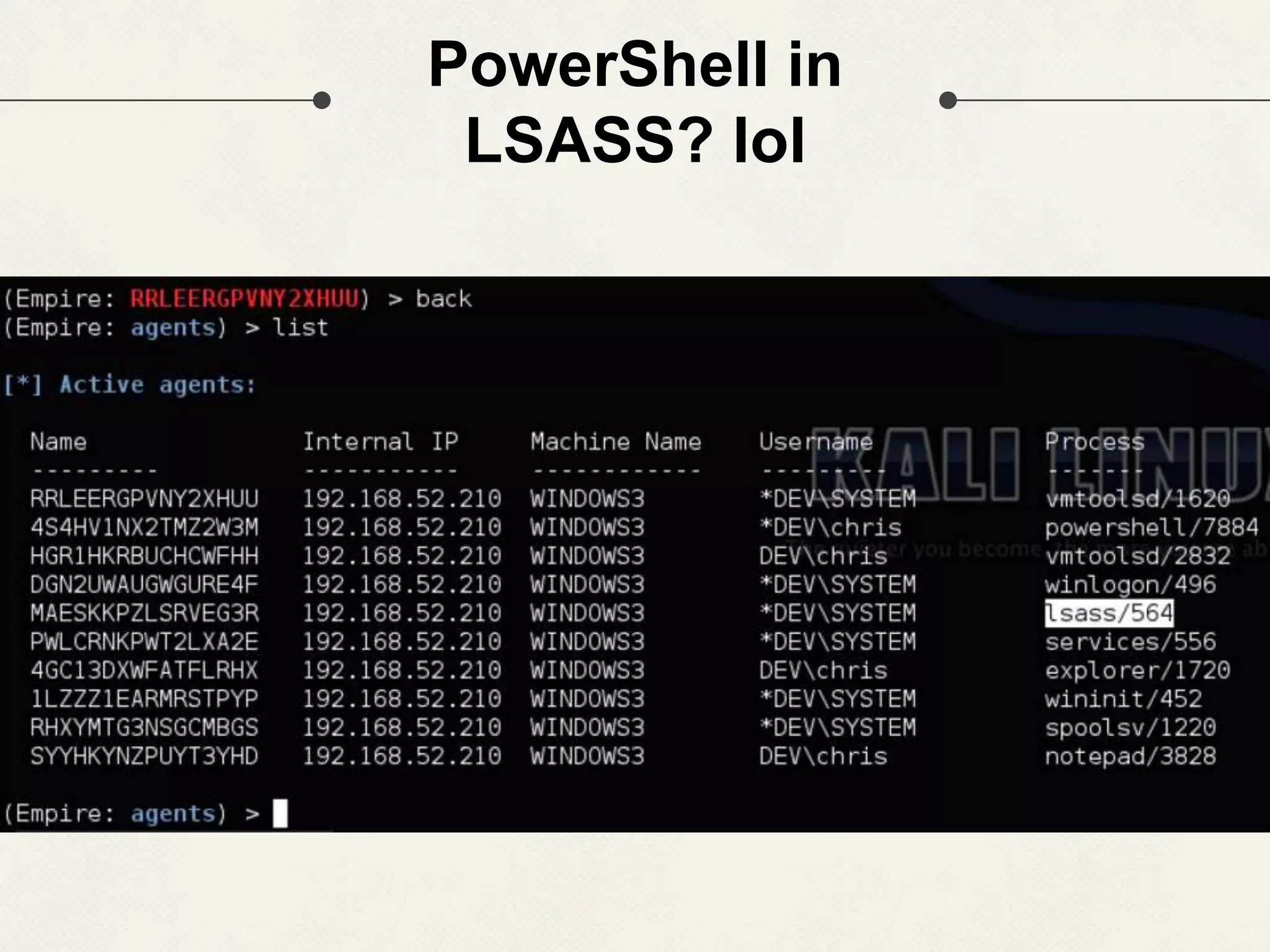 PowerShell in LSASS? lol 