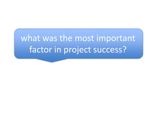 what was the most important factor in project success?<br />
