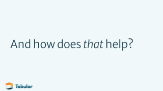 And how does that help?
 
