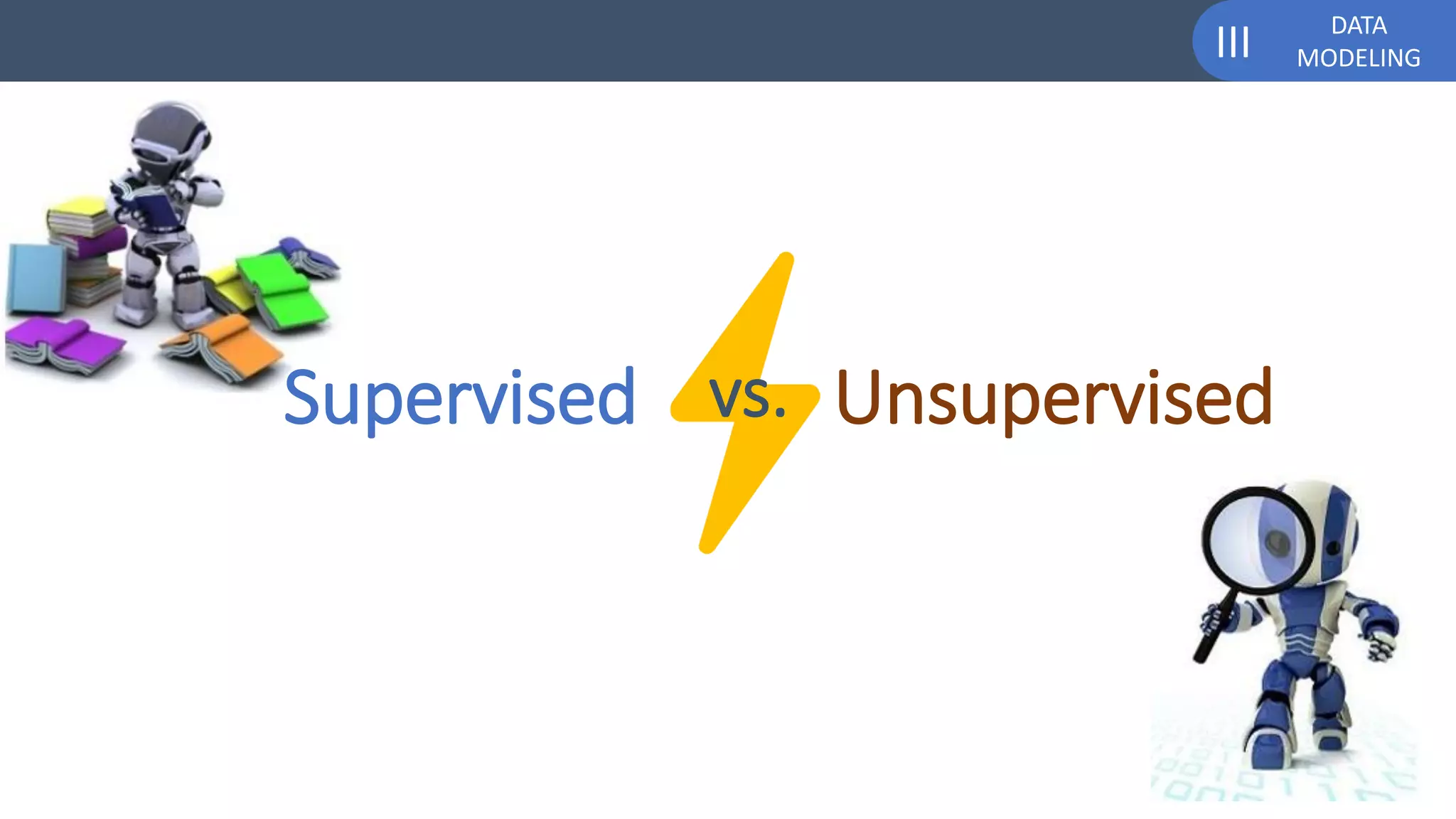 DATA
MODELINGIII
Supervised Unsupervisedvs.
 