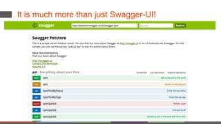 It is much more than just Swagger-UI!
 
