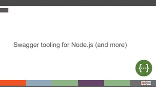 Swagger tooling for Node.js (and more)
 