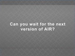 Packaging for Amazon<execexecutable="${ADT}"dir="${android.collect}"><argvalue="-package"/><argline="-target apk"/>	<argline="-airDownloadURL ${amazon.url}"/><argline="-storetype pkcs12"/><argline="-keystore ${cert}"/><argline="-storepass ${cert.password}"/><argvalue="${app.name}"/><argvalue="${app.name}-app.xml"/><argvalue="${app.name}.swf"/><argvalue="assets"/></exec>