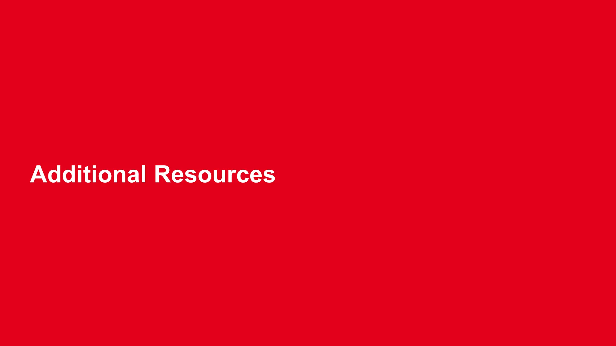 Additional Resources 
 