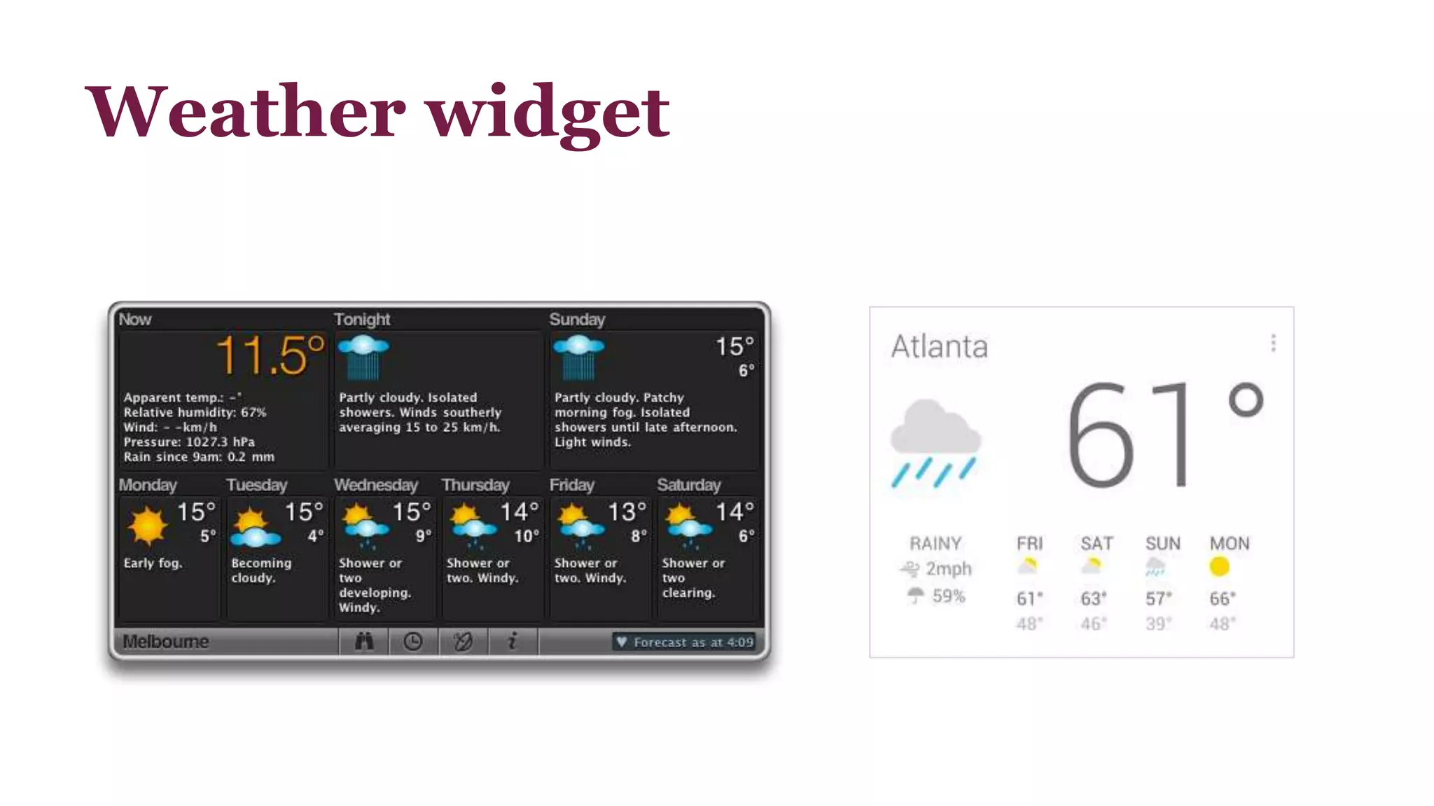 Weather widget 
 